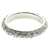 Mi Amore Crystal Sized-Ring Silver-Tone Size 8.00