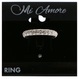 Mi Amore Crystal Sized-Ring Silver-Tone Size 8.00