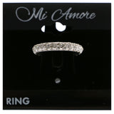 Mi Amore Crystal Sized-Ring Silver-Tone Size 9.00