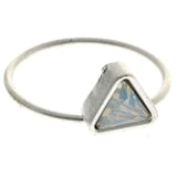 Mi Amore Triangle Crystal Sized-Ring Silver-Tone Size 10.00