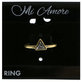Mi Amore Triangle Crystal Sized-Ring Gold-Tone Size 7.00