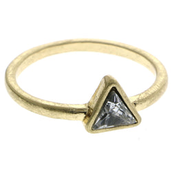 Mi Amore Triangle Crystal Sized-Ring Gold-Tone Size 8.00