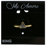 Mi Amore Triangle Crystal Sized-Ring Gold-Tone Size 8.00