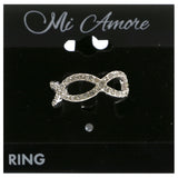 Mi Amore Infinity Design Crystal Sized-Ring Silver-Tone Size 8.00