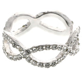 Mi Amore Infinity Design Crystal Sized-Ring Silver-Tone Size 9.00