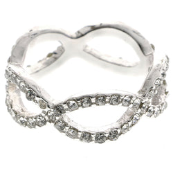 Mi Amore Infinity Design Crystal Sized-Ring Silver-Tone Size 10.00
