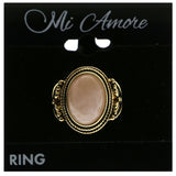 Mi Amore Semi-Precious Stone Sized-Ring Gold-Tone/Pink Size 7.00
