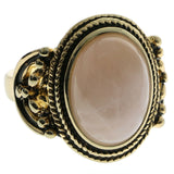 Mi Amore Semi-Precious Stone Sized-Ring Gold-Tone/Pink Size 9.00