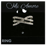 Mi Amore Crystal Sized-Ring Silver-Tone Size 7.00
