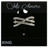 Mi Amore Crystal Sized-Ring Silver-Tone Size 9.00