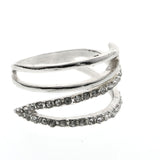 Mi Amore Crystal Sized-Ring Silver-Tone Size 8.00