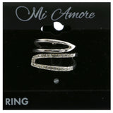 Mi Amore Crystal Sized-Ring Silver-Tone Size 9.00