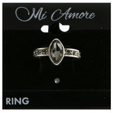 Mi Amore Crystal Sized-Ring Silver-Tone/Gray Size 8.00