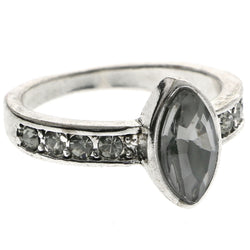 Mi Amore Crystal Sized-Ring Silver-Tone/Gray Size 9.00