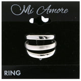 Mi Amore Stackable  Multiple-Ring-Set Silver-Tone Size 8.00