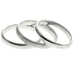 Mi Amore Stackable  Multiple-Ring-Set Silver-Tone Size 9.00