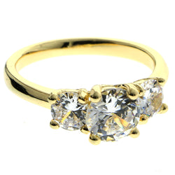Mi Amore Crystal Sized-Ring Gold-Tone Size 7.00