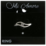 Mi Amore Cubic-Zirconia Sized-Ring Silver-Tone Size 8.00