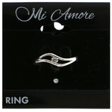 Mi Amore Cubic-Zirconia Sized-Ring Silver-Tone Size 7.00