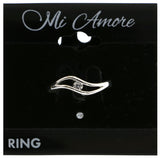 Mi Amore Cubic-Zirconia Sized-Ring Silver-Tone Size 9.00