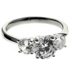 Mi Amore Cubic-Zirconia Sized-Ring Silver-Tone Size 8.00