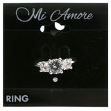 Mi Amore Cubic-Zirconia Sized-Ring Silver-Tone Size 8.00