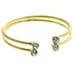 Mi Amore Crystal Sized-Ring Gold-Tone Size 8.00