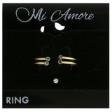 Mi Amore Crystal Sized-Ring Gold-Tone Size 8.00