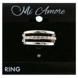 Mi Amore Crystal Sized-Ring Silver-Tone Size 8.00