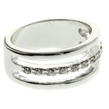 Mi Amore Crystal Sized-Ring Silver-Tone Size 9.00