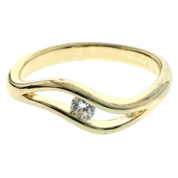 Mi Amore Cubic-Zirconia Sized-Ring Gold-Tone Size 7.00