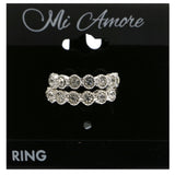 Mi Amore Stackable Crystal Multiple-Ring-Set Silver-Tone Size 7.00