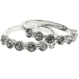 Mi Amore Stackable Crystal Multiple-Ring-Set Silver-Tone Size 9.00