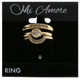 Mi Amore Stackable Crystal Multiple-Ring-Set Gold-Tone Size 8.00