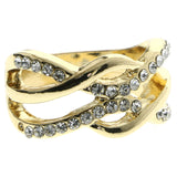 Mi Amore Crystal Sized-Ring Gold-Tone Size 10.00