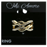 Mi Amore Crystal Sized-Ring Gold-Tone Size 10.00