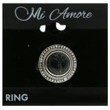 Mi Amore Marbleized Stone Sized-Ring Silver-Tone/Black Size 7.00