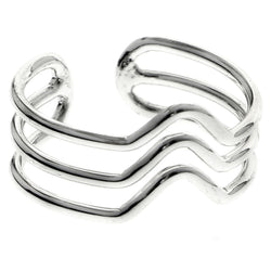 Mi Amore Triple Band Sized-Ring Silver-Tone Size 7.00