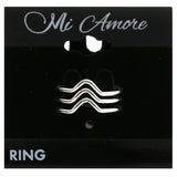 Mi Amore Triple Band Sized-Ring Silver-Tone Size 7.00