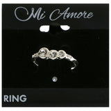 Mi Amore Crystal Sized-Ring Silver-Tone Size 9.00