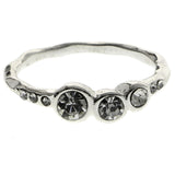 Mi Amore Crystal Sized-Ring Silver-Tone Size 10.00