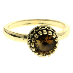 Mi Amore Crystal Sized-Ring Gold-Tone/Yellow Size 7.00