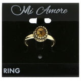 Mi Amore Crystal Sized-Ring Gold-Tone/Yellow Size 7.00