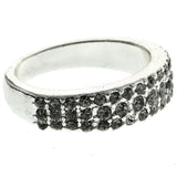 Mi Amore Crystal Sized-Ring Silver-Tone Size 7.00