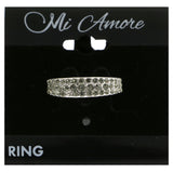 Mi Amore Crystal Sized-Ring Silver-Tone Size 7.00