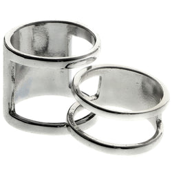 Mi Amore Stackable Multiple-Ring-Set Silver-Tone Size 7.00