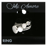 Mi Amore Stackable Cubic-Zirconia Multiple-Ring-Set Silver-Tone Size 7.00