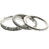 Mi Amore Stackable Crystal Multiple-Ring-Set Silver-Tone Size 10.00