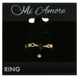 Mi Amore Sized-Ring Gold-Tone/Black Size 7.00