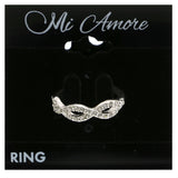 Mi Amore Infinity Design Crystal Sized-Ring Silver-Tone Size 8.00